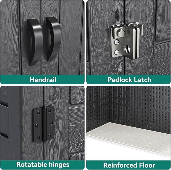 YITAHOME 59 cuft Vertical Outdoor Storage Shed w/o Shelf, 5.6 x 2.3 ft Lockable Resin Waterproof Tall Storage Cabinet, Suitable for Patio Furniture, Pool Accessories, and Garden Tools, Dark Gray