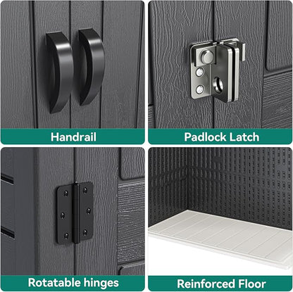 YITAHOME 59 cuft Vertical Outdoor Storage Shed w/o Shelf, 5.6 x 2.3 ft Lockable Resin Waterproof Tall Storage Cabinet, Suitable for Patio Furniture, Pool Accessories, and Garden Tools, Dark Gray