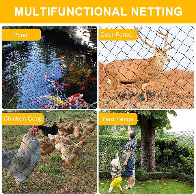 BSTPCOO Bird Nets 25'x100' with 1" Mesh Nylon Poultry Netting Heavy Duty Aviary Net Chicken Coop Netting, Garden Netting Deer Fence for Fruit Tree Trellis Net