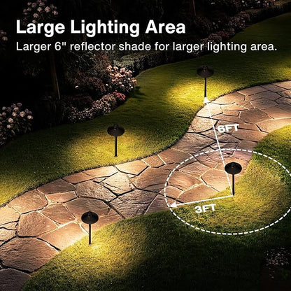 SUNVIE Low Voltage Pathway Lights 12V LED Landscape Path Lights 3000K Outdoor Waterproof Landscape Lighting 3W Aluminum Low Voltage Landscape Lights for Walkway Yard Garden ETL Listed Cord, 4 Pack