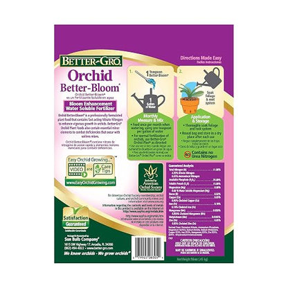Better-Gro Orchid Better-Bloom Fertilizer, 11-35-15 | Urea-Free | Water Soluble | For Orchids | Promotes Blooms