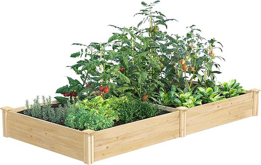 Greenes Fence Classic Cedar Raised Garden Bed, 4' x 8' x 10.5" (1/2" Thick) - Made in USA with North American Cedar
