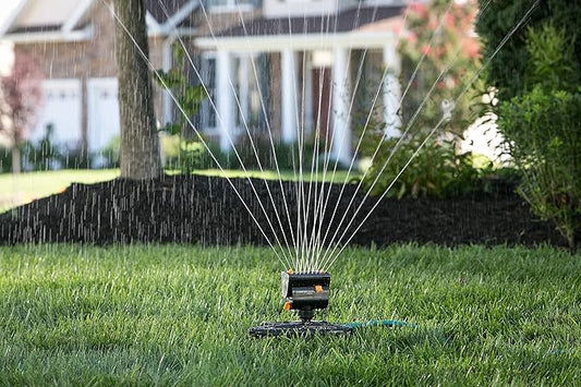 Melnor 65131AMZ MiniMax Turbo Oscillator Sprinkler, 4000 sq. ft., 4-Way Adjustable, Quick Connect Bundle, Black, Yellow (Pack of 12)