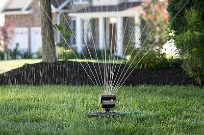 65133AMZ Melnor Turbo Oscillating Sprinkler W/Timer & 65131AMZ Mini Oscillator Sprinkler Bundle, Black, Yellow