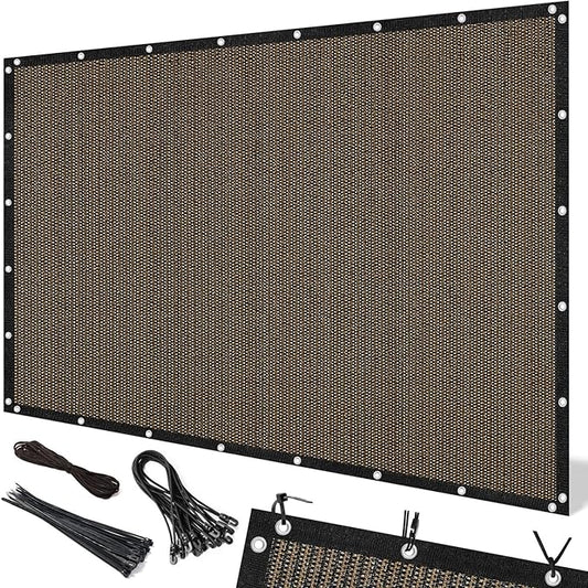 Artpuch 90% Sun Shade Cloth, 5 x 10 FT Pergola Shade Cover Canopy with Grommets, Sun Screen Fabric Tarp for Patio, Outdoor, Garden, Backyard, Mocha