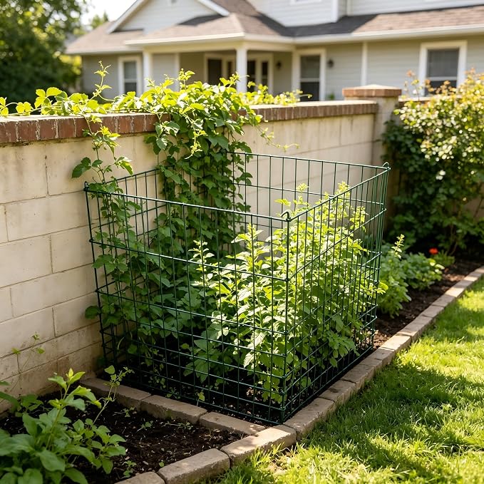 Garden Wire Compost Bin 36x36x30 inches, Green, Garden Bed Fencing