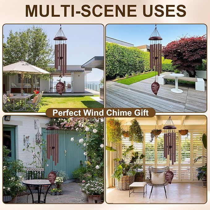 Memorial Wind Chimes for Outside, Sympathy Gift for Loss of Loved One Mom Dad, Ideal for Funeral, Bereavement Condolence Remembrance Gifts