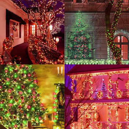 300 Led Red String Lights Outdoor Waterproof Christmas Decorations, 108 Ft Fairy Lights for Bedroom, 8 Modes Plug in Christmas Lights for Outside Room Decor