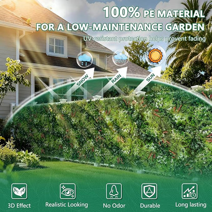 Artificial Grass Wall Panels, 40"x120" Fake Ivy Greenery Wall Backdrop Roll, UV-Anti Faux Boxwood Grass Panels Green Wall Decor for Garden Patio Balcony