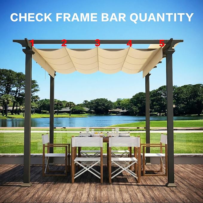 Pergola Shade Cover Replacement Canopy Top Compatible with Home Depot Hampton Bay Pergola Model #GFM00467F - Beige(Canopy Top Only)