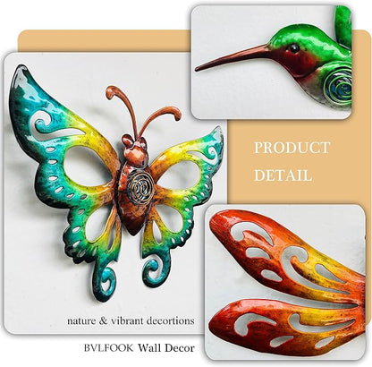 Hummingbird Butterfly Dragonfly Metal Wall Art, Hanging Wall decor Indoor | BVLFOOK; Ornament for Indoor Outdoor; 3 pack 9 inch; Living Room décor; Bedroom; Garden; Porch; Patio; Balcony