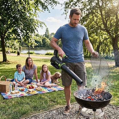 20V Electric Leaf Blower, 650CFM & 200MPH, 18,000 RPM | Battery Leaf Blower, Handheld Blowing for Lawn, Driveway, Small to Medium Yard Cleaning