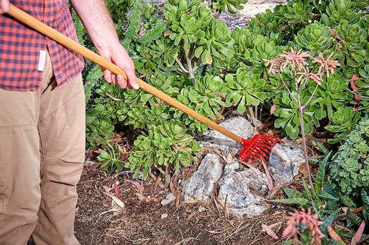 Corona RK 62000 Flexible Fixed Tine Shrub Rake, Wood Handle, 8-Inch Wide