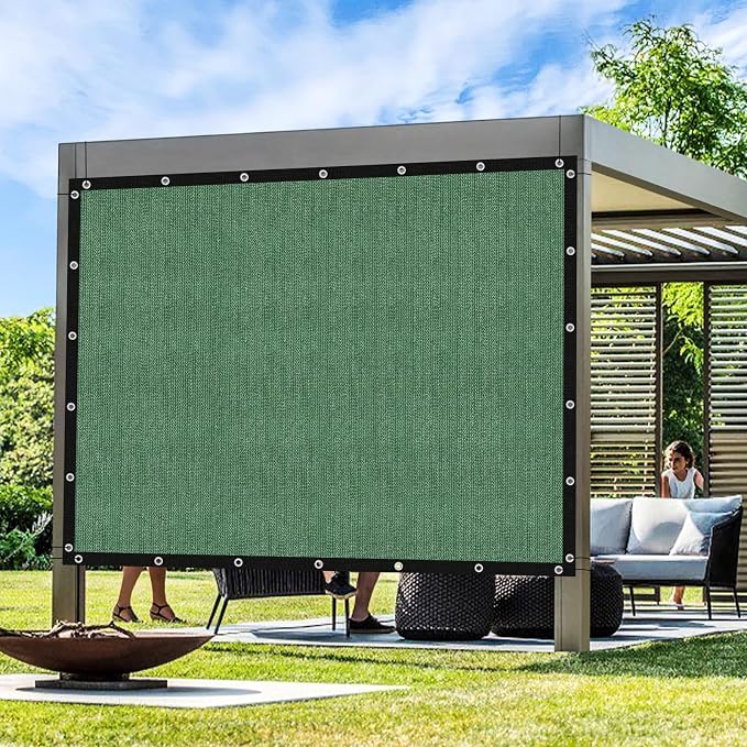 Artpuch Outdoor Pergola Shade Cover 6' X 16' Sun Shade Cloth with Grommets, 90% UV Protection Canopy Patio Privacy Screen (Customized Available) GN107, Green