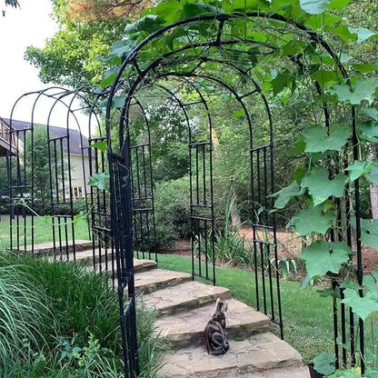 BUKLIYN Garden Arch Trellis - Length: 59in, Height: 94.5in Garden Trellis for Climbing Plants Outdoor - Garden Arch for Lawn, Party, Ceremony Wedding Decoration
