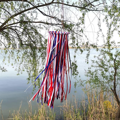 Satin Ribbon Windsock Streamer, Outdoor Decorations for Your Patio, Garden, Yard, Dock and Camper, 41-Inch, WS41-LBH