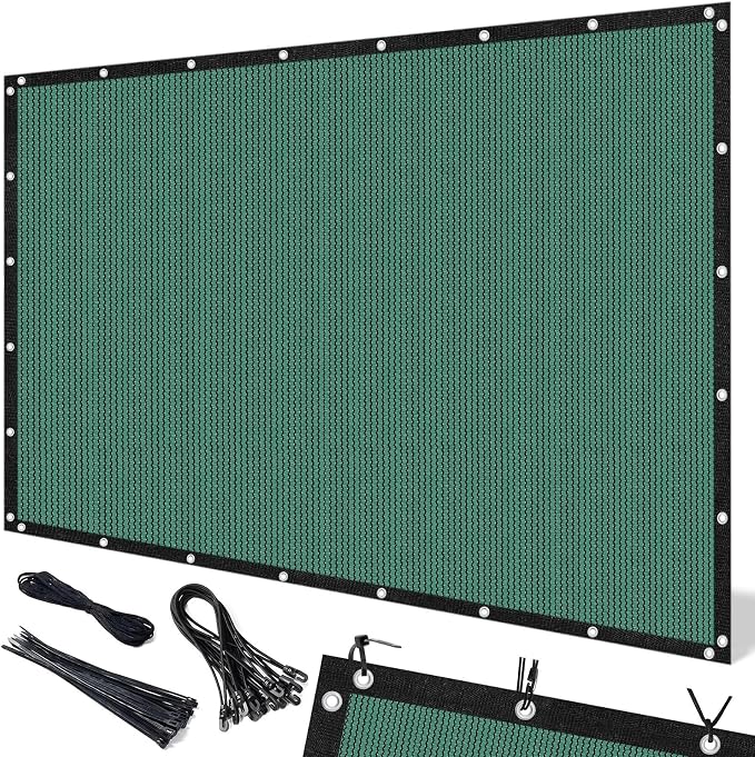 Artpuch 90% Sun Shade Cloth, 8 x 8 FT Pergola Shade Cover Canopy with Grommets, Sun Screen Fabric Tarp for Patio, Outdoor, Garden, Backyard, Green