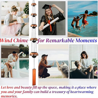 36.8” Handcrafted Copper Wind Chimes – Deep Tone Bells for Garden, Patio, Porch & Zen Décor – Unique Feng Shui, Meditation & Relaxation Gifts for Mom, Dad, Memorial Gardens