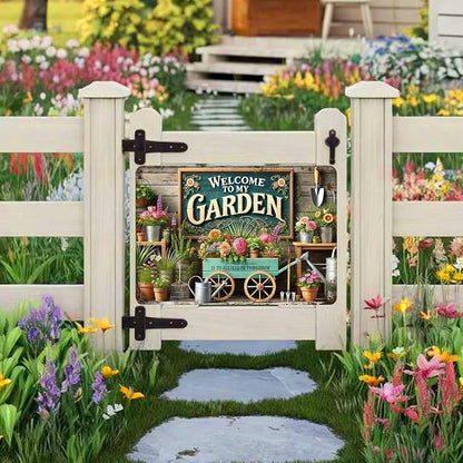 Gardening Gifts Welcome to My Garden Tin Sign-Funny Garden Signs for Plant Lovers,Perfect Gifts for Plant Mothers Grandmas and Housewarming 8x12in