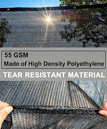 40%-50% Black Sun Shade Cloth for Garden -12 X 20Ft Mesh Tarp with Grommets | Sunshade Net for Vegetables, Greenhouse, Plants Cover, Patio, Chicken Coop, Barn & Kennel, Tomatoes