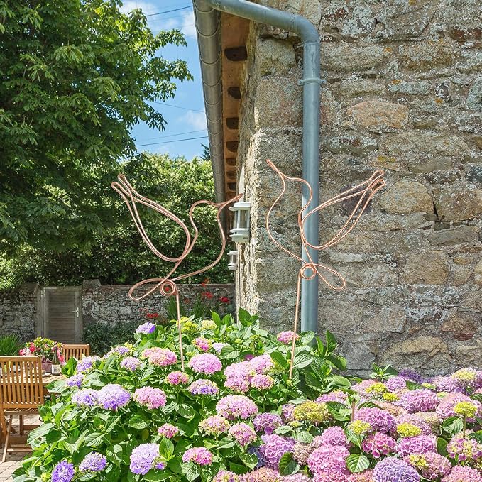 Hummingbird Decor Garden Stakes Decorative Set of 2, Hummingbirds Metal Wire Decor 23.62 inches x 6.69 inches,Decorative Stakes for Flower Pots, Planters, and Flower Beds