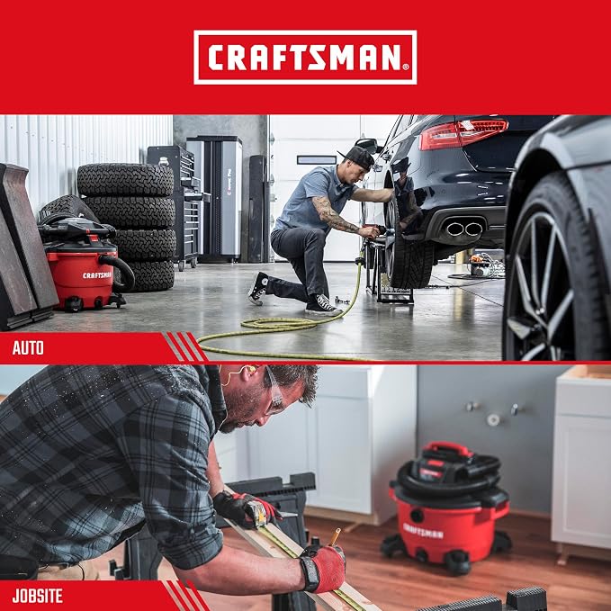 CRAFTSMAN CMXZVBE37413 2-1/2 in. Dusting Brush Wet Dry Vac Shop Attachment | Industrial-Grade Shop Vacuum Accessory for Cleaning Stubborn Debris, Fits 2-1/2 in. Hose Diameter