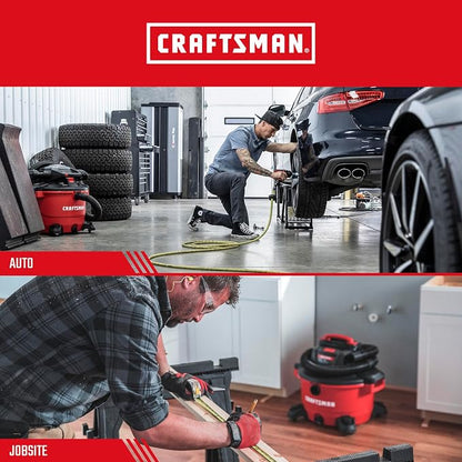 CRAFTSMAN CMXZVBE37413 2-1/2 in. Dusting Brush Wet Dry Vac Shop Attachment | Industrial-Grade Shop Vacuum Accessory for Cleaning Stubborn Debris, Fits 2-1/2 in. Hose Diameter