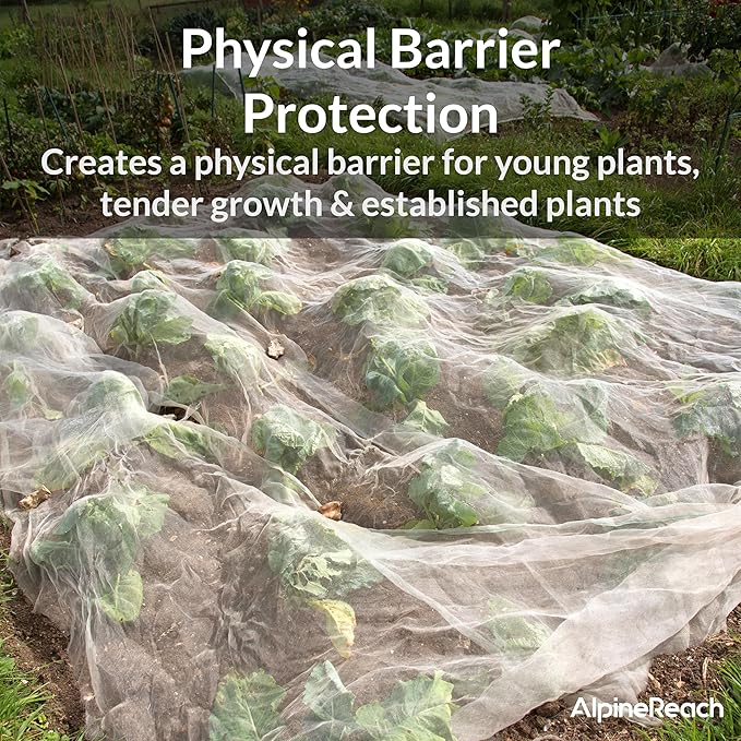 AlpineReach Garden Netting Ultra Fine Mesh 10 x 34 ft - Durable Protection Barrier Net Cover for Vegetable Plants Fruits Flowers Crops Greenhouse Row Cover Raised Bed