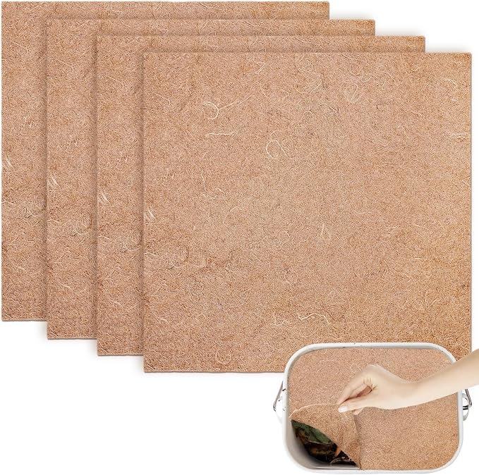 4 Pieces Worm Blanket,2 ftx2 ft Worm Blanket for Compost,Jute Fibre Worms Compost Blankets Fits Most Worm Bin Farm