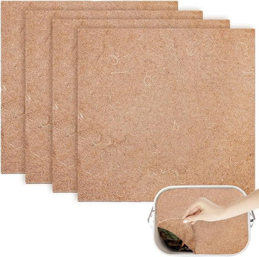 4 Pieces Worm Blanket,2 ftx2 ft Worm Blanket for Compost,Jute Fibre Worms Compost Blankets Fits Most Worm Bin Farm