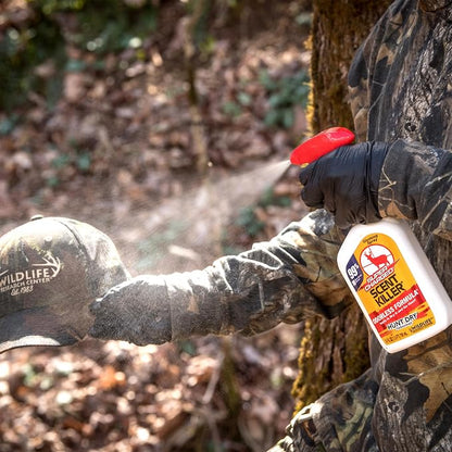 Wildlife Research Center Super Charged Scent Killer Spray & Refill – Odor Eliminator for Hunting – Works After Drying – Odor Control for Clothes & Gear – Hunting Spray (48 FL OZ Combo)