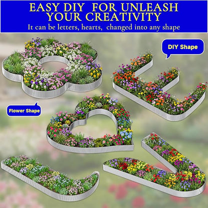Corrugated Garden Edging,8"×20Ft Galvanized Steel Landscape Edging & Lawn Edging Border,Metal Garden Border for Flower Beds,Garden,Lawn,Raised Beds & Tree Surrounds(Silver)