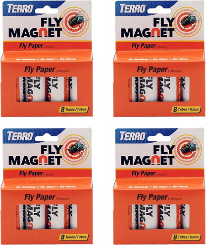 TERRO T518 Fly Trap Indoor Housefly, 4 Pack, Sticky Fly Trap Indoor Hanging