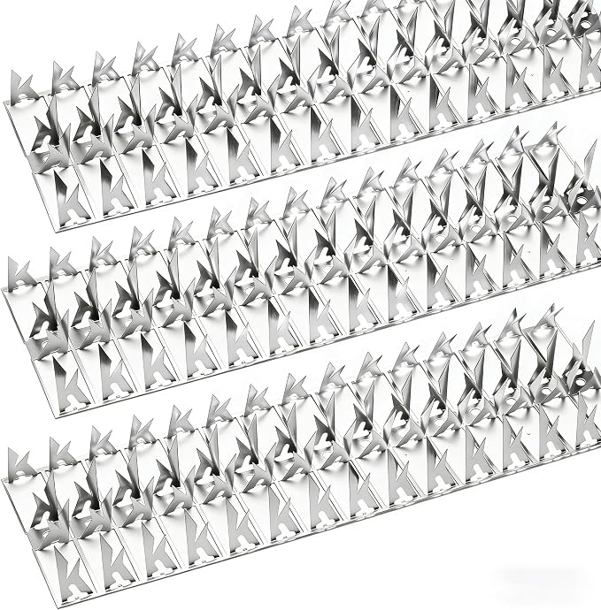 60 Pack Stainless Steel Squirrel Spikes for Bird Feeder, 60 FT Squirrel Spikes for Bird Feeder Pole, Keep Squirrels, Raccoon Away, for Wall Fence Garden Roof Yard, Easy to Install
