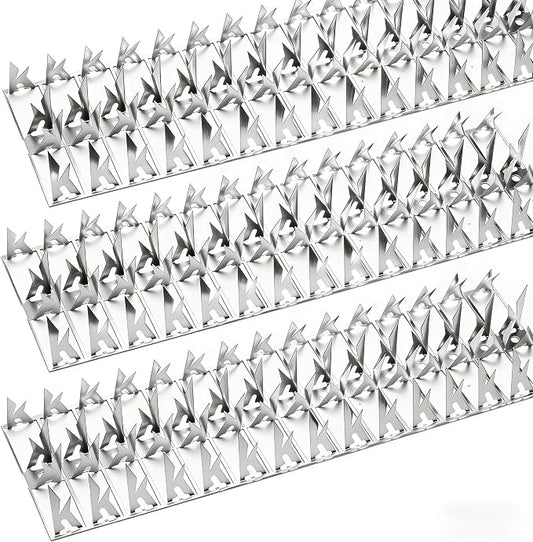 60 Pack Stainless Steel Squirrel Spikes for Bird Feeder, 60 FT Squirrel Spikes for Bird Feeder Pole, Keep Squirrels, Raccoon Away, for Wall Fence Garden Roof Yard, Easy to Install