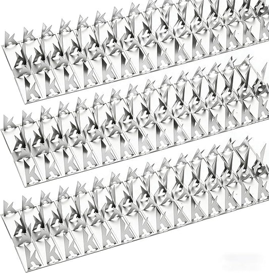 10 Pack Stainless Steel Squirrel Spikes for Bird Feeder, 10 FT Squirrel Spikes for Bird Feeder Pole, Keep Squirrels, Raccoon Away, for Wall Fence Garden Roof Yard, Easy to Install