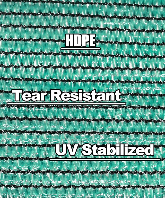 E.share 70% Green Colored Shade Cloth 6ft x 10ft Sun Shade Netting with Grommets, Breathable UV Block Balanced Shade for Garden Plants Patio Pergola Chicken Coop Kennel