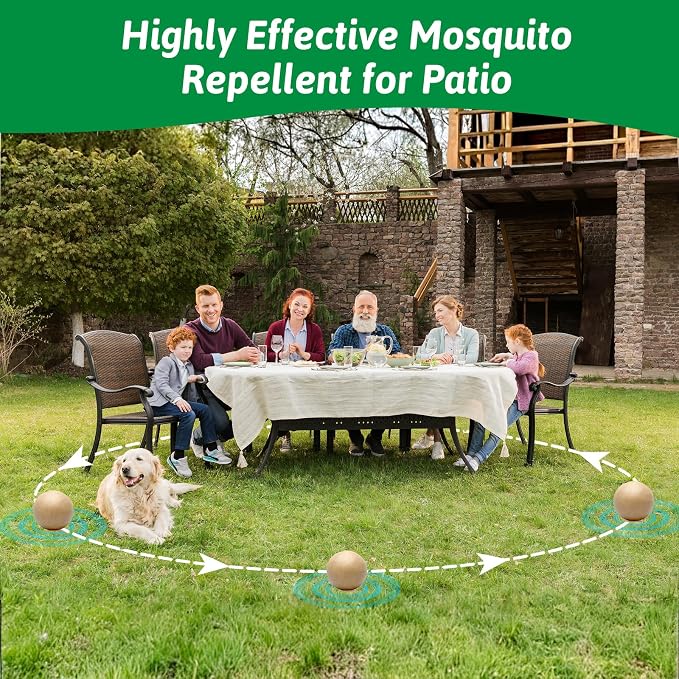 Natural Mosquito Repellent Outdoor Patio Pills, Peppermint Oil 10 Pcs Natural Mosquito Repellant Balls, Safe for Kids & Pets, Bug Deterrent for Home & Patio, Keep Mosquitoes Camping Travel Fishing