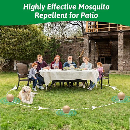 Natural Mosquito Repellent Outdoor Patio Pills, Peppermint Oil 10 Pcs Natural Mosquito Repellant Balls, Safe for Kids & Pets, Bug Deterrent for Home & Patio, Keep Mosquitoes Camping Travel Fishing
