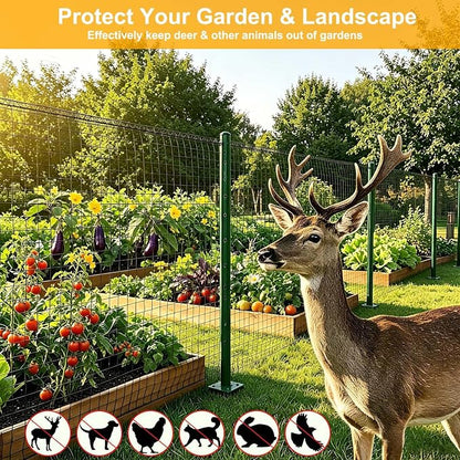 Deer Fence Netting, Plastic Mesh Fence 7x50ft - 55gsm Heavy Duty Black Plastic Deer Fencing Temporary Garden Fence Netting for Yard Protection from Deer Dog Chicken Critter Barrier - Reinforced Edge