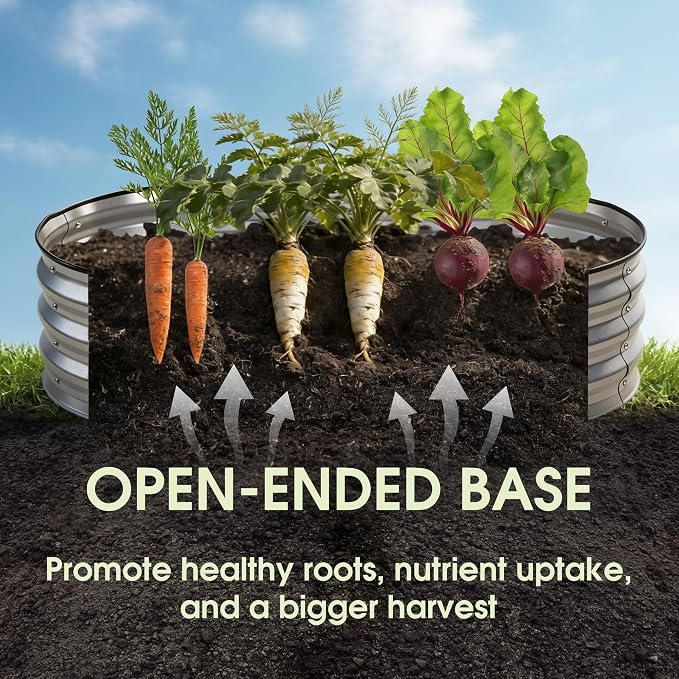 NEWBULIG Galvanized Raised Garden Bed Outdoor, 4x2x1ft Metal Planter Box for Vegetables Flowers Herbs, Heavy-Duty Oval Raised Flower Bed for Gardening, Open Bottom, Easy Assembly, Safe Edges