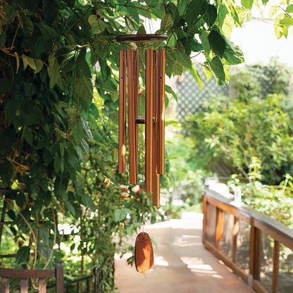 Woodstock Chimes Amazing Grace Wind Chime for Outside 40" Medium Bronze,Outdoor Decor for Patio, Porch, Garden, Memorial Gift for Loved Ones AGLBR