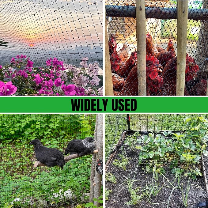 NONMON Bird Netting Deer Fence Netting 5 x 100FT Heavy Duty Garden Netting | for Chicken Coop, Protect Fruit Trees, Plants and Vegetables Against Birds, Deer, Squirrels and Other Animals