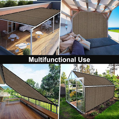 Artpuch 90% Sun Shade Cloth, 5 x 10 FT Pergola Shade Cover Canopy with Grommets, Sun Screen Fabric Tarp for Patio, Outdoor, Garden, Backyard, Mocha