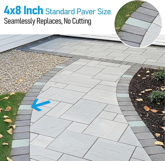 LEONLITE Paver Light, 4x8 Inch Low Voltage LED Landscape Light, 5CCT Adjustable Glare-Free Brick Light, IP67 CRI90 Driver-Over Safe, 12-24V Hardwired Pathway Light for Driveway Garden, Pack of 4