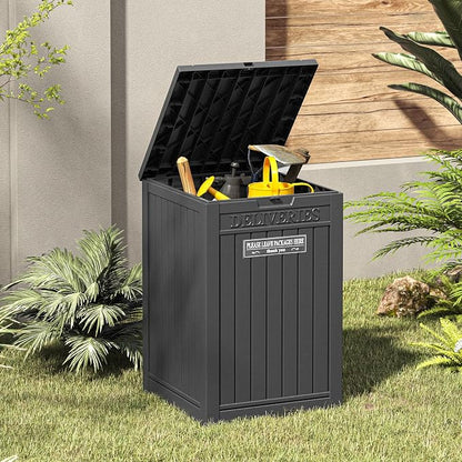 LHBGO Package Delivery Box for Outside, 48 Gallon Storage with Lockable Secure, Large Double Wall Resin Outdoor Package Delivery Waterproof Deck