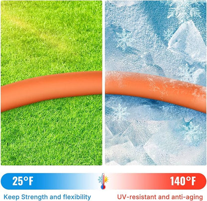 YAMATIC 5FT Flexible Garden Hose Female to Female 5/8in, Burst 600 PSI | 5 ft Short Leader Hose, 2-in-1 Dual Use with 3/4" Solid Brass Swivel Fittings, Small Water Hose Extension for Reel Lawn Yard