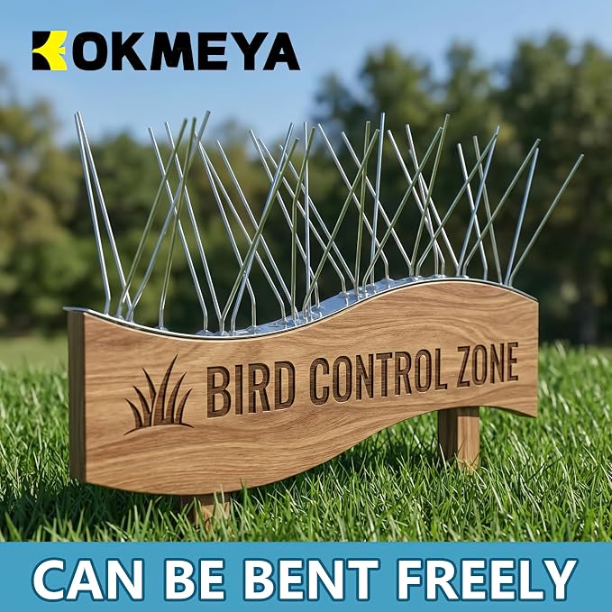 Bird Spikes 31FT, 304 Stainless Steel Bird Deterrents Spikes for Outside to Keep Birds Away Birds Scare Devices Outdoor 38Pcs