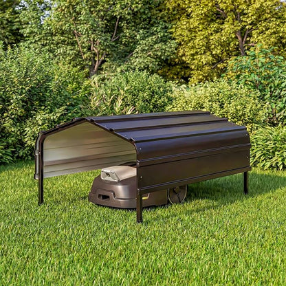 LAUSAINT HOME Robot Mower Garage, Outdoor Storage Shed with Rust-Resistant Metal Roof, All-Weather Protection for Lawn Mowers, Garden Tool Fits Most Standard Lawn Mowers