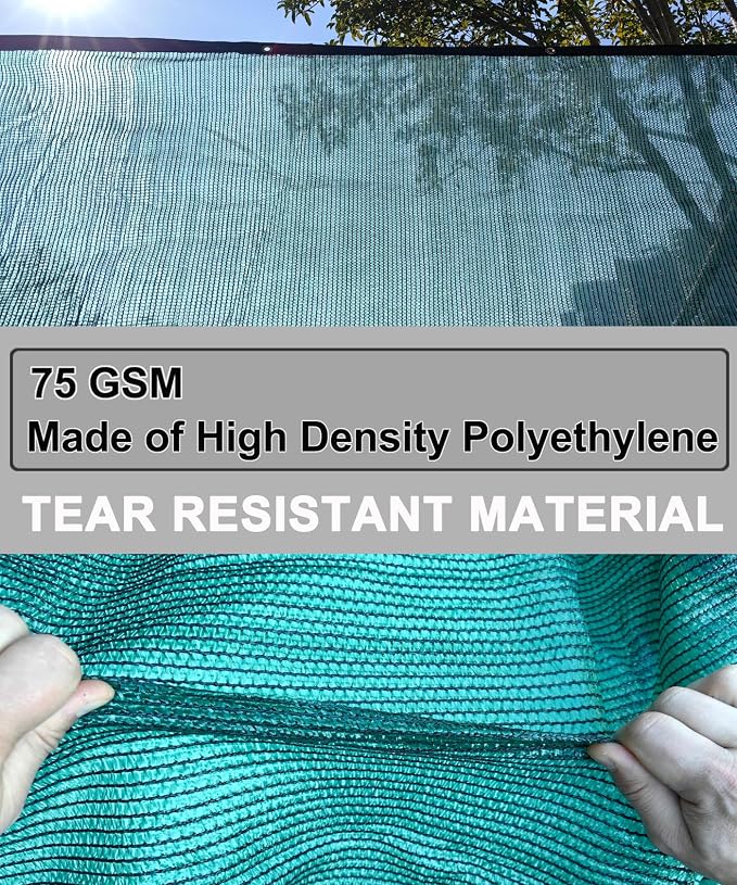 70% Green Colored Shade Cloth 10ft x 8ft Sun Shade Netting with Grommets | Breathable UV Block Balanced Shade for Garden, Plants Cover Patio, Pergola, Chicken Coop, Kennel, Vegetables, Greenhouse